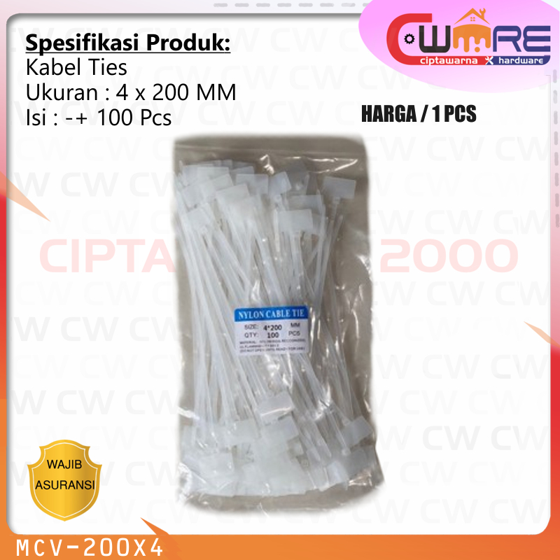 

PER PACK Kabel Ties Label KSS MCV 200MM Tali Kabel Tis