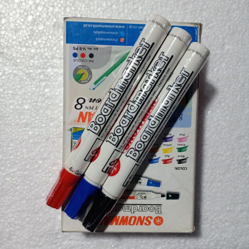 

Spidol Snowman WhiteBoard Hitam/Biru/Merah