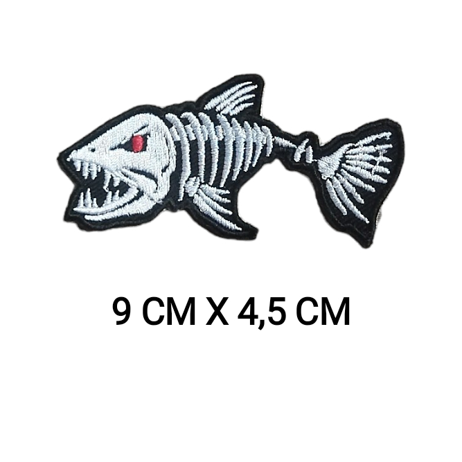 COD Badge bordir / Logo Bordir Ikan Piranha