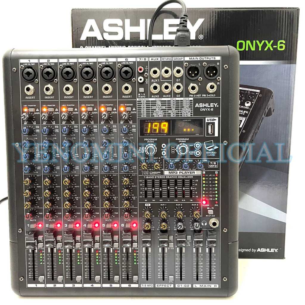 Mixer Audio Ashley Onyx 6 Original onyx6 6Channel Bagus Murah Terlaris Onyx6 ( Bisa COD )