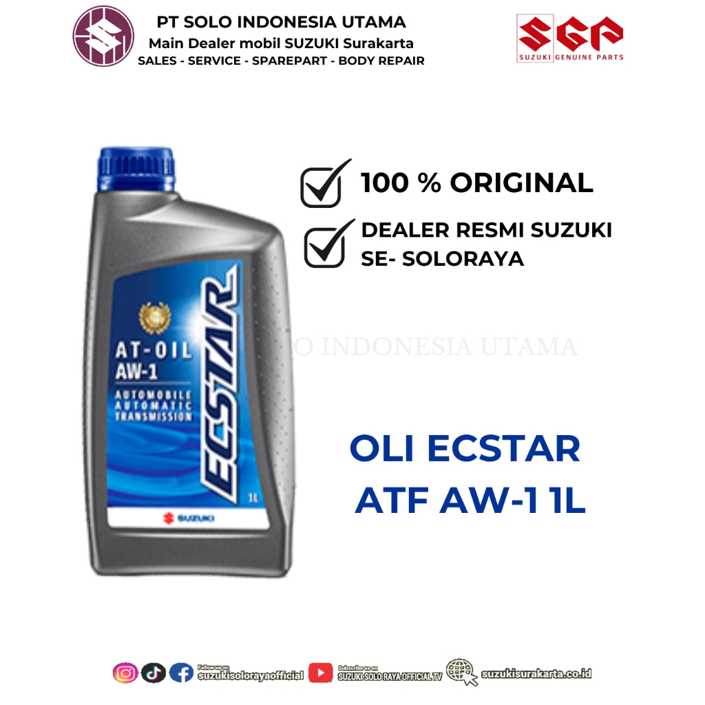 Pelumas Oli Transmisi Mobil Matic ATF Mobil SUZUKI - SGO ECSTAR AT AW-1 Original 1 Liter
