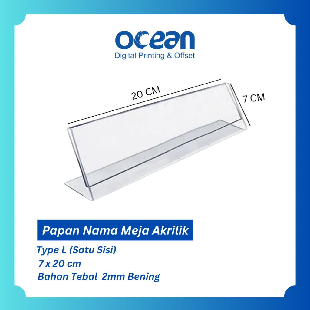 

Nama Meja Akrilik - Name Desk Acrylic 7 x 20 cm