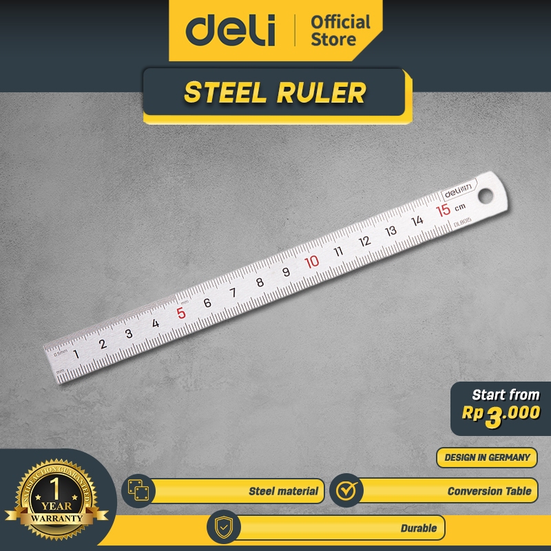 

Deli Tools Penggaris Besi / Metal Rules 30 CM Kokoh DL80XX