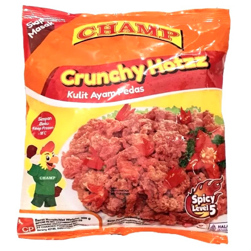 

Champ Crunchy Hotz Kulit Ayam Pedas 300g