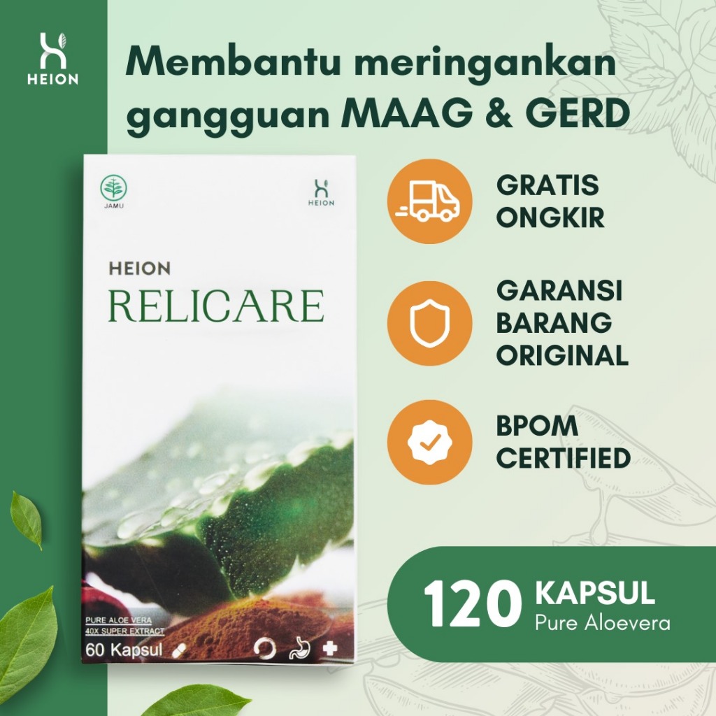 Heion Relicare 120 KAPSUL @500mg - Membantu Meringankan Gangguan Lambung by Heion Official