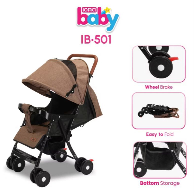 BABY STROLLER/Dorongan Bayi/Kereta Dorong Bayi Bisa Rebah Duduk Bersandar IB501