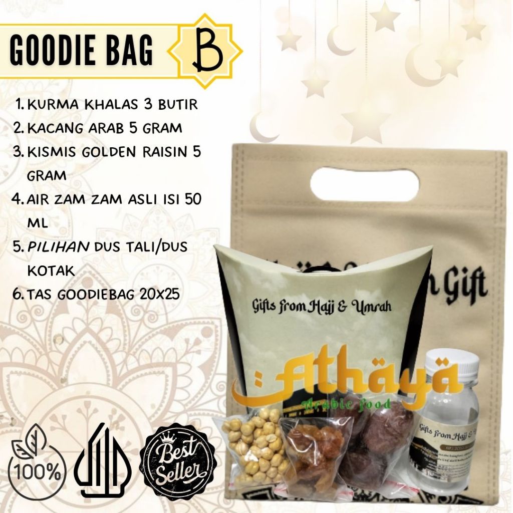 

Paket special goodie bag oleh oleh haji dan umroh / Hampers haj dan umroh Ekonomis