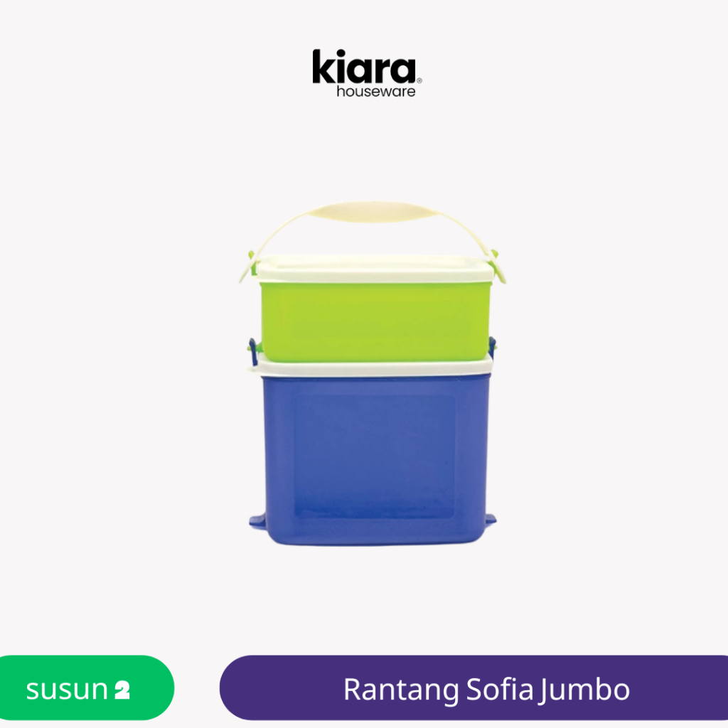 KIARA HOUSEWARE RANTANG PLASTIK SUSUN 2 SOFIA JUMBO LOCKING SYSTEM UKURAN JUMBO RANTANG BEKAL