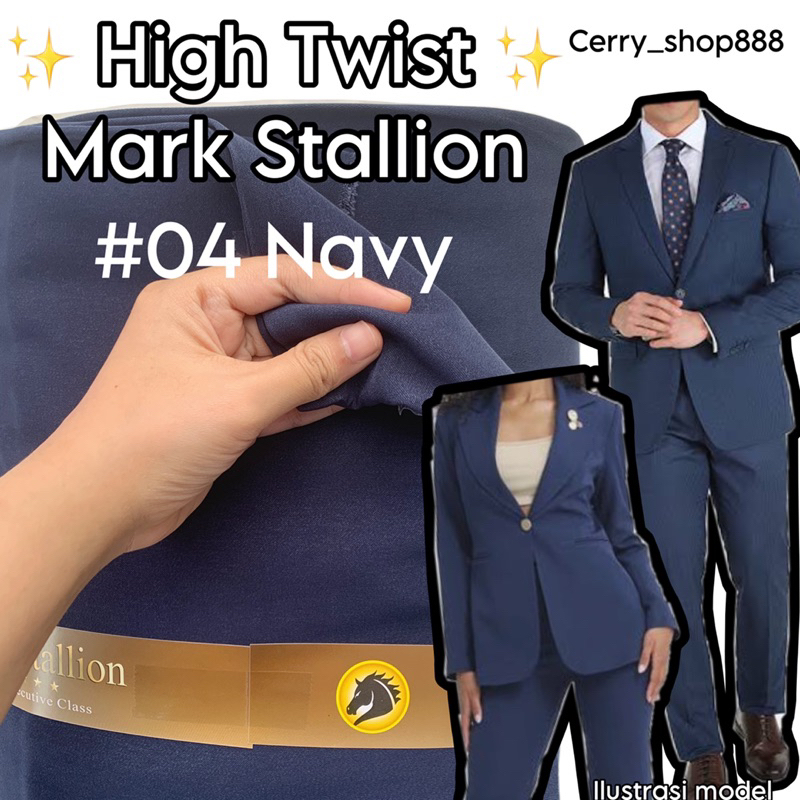 kain high twis mark stallion kain stalion NAVY 04 NAVY MUDA NAVY SMP BIRU TUA kain jas pengantin kai