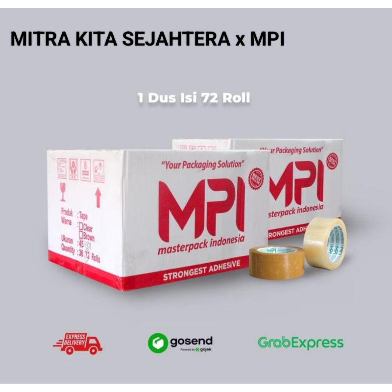 

LAKBAN BENING / LAKBAN COKLAT/ LAKBAN MASTER PACK INDONESIA EKONOMIS 45mm x 100 Yard