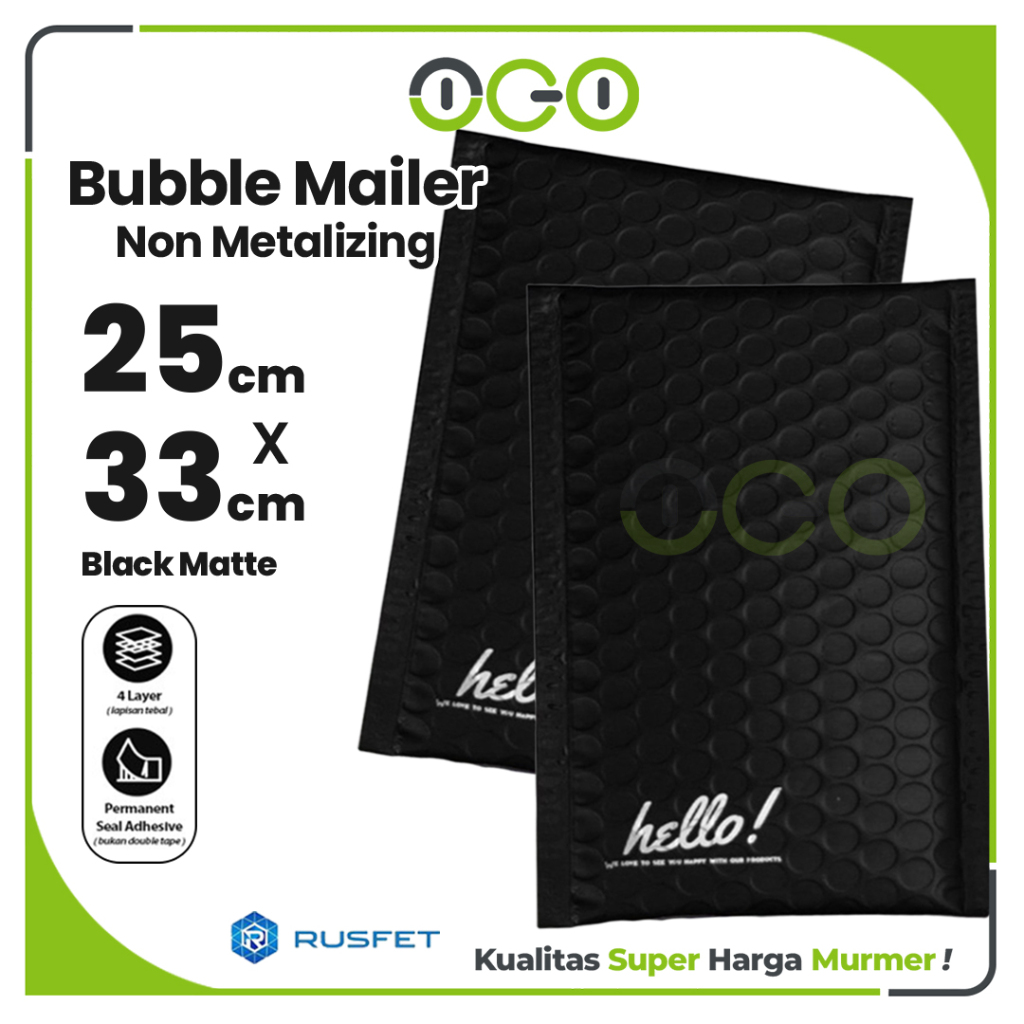 

Amplop Bubble Mailer Hello Series Hitam 25 x 33 cm Harga Satuan / Amplop Packing Online Shop Rusfet