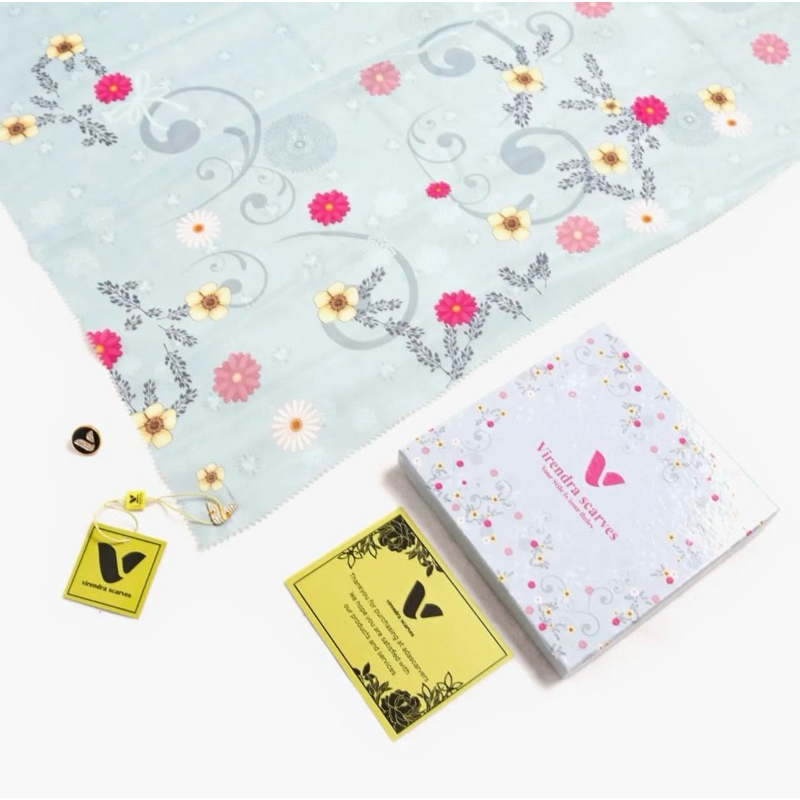 Premium Hijab digital print Virendra Scarves free Bros with premium packaging Box