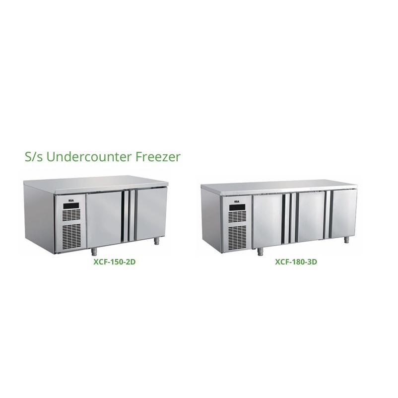 RSA Stainless Undercounter Freezer 2 Doors XCF-150-2D / Freezer Stainless 3 Pintu RSA XCF 180 3D Gar