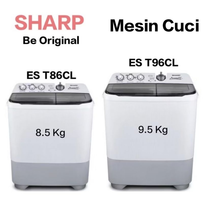 Mesin Cuci Dua Tabung Sharp Super Aqua Magic 8.5 Kg Dan 9.5 Kg ES T86CL/ES T96CL