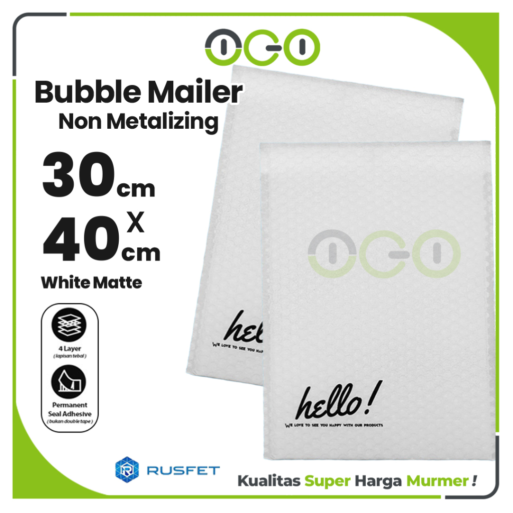 

Amplop Bubble Mailer Hello Series Putih 30 x 40 cm Harga Satuan / Amplop Packing Online Shop Rusfet