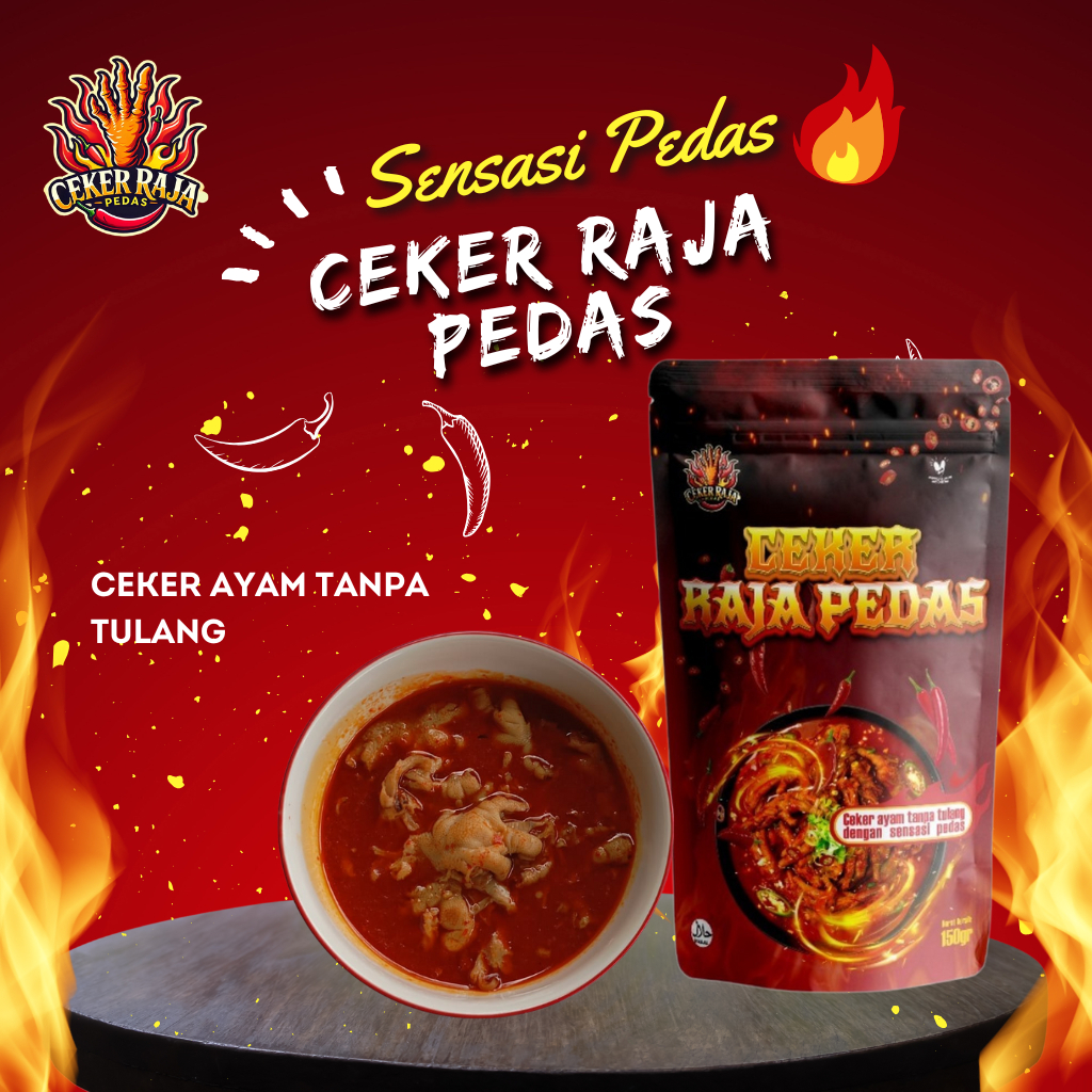 

Ceker Raja Pedas - Ceker Ayam Tanpa Tulang Pedas Gurih 150gr