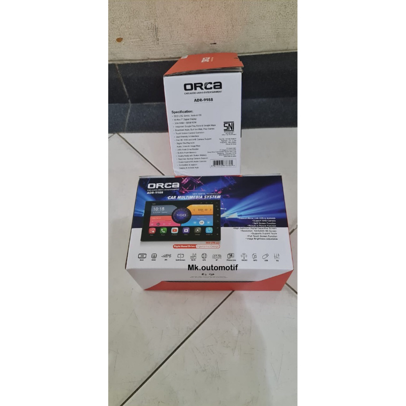 HEAD UNIT ANDROID ORCA ADR 9988 ECOLITE 7 INCH RAM 2/32