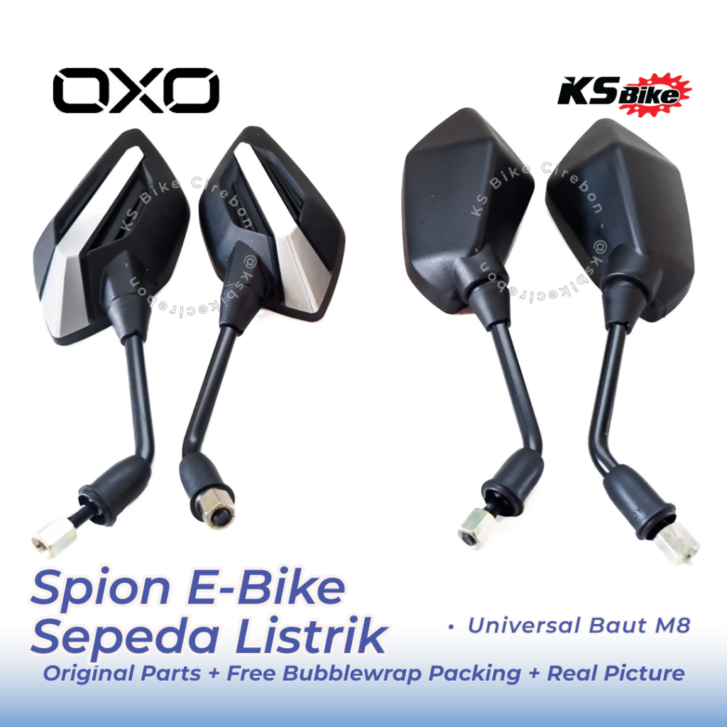 Spion E-Bike Sepeda Listrik OXO M8 DY2 JG1 Universal Kaca Spion Sepasang Motor Listrik Mirror Rear V