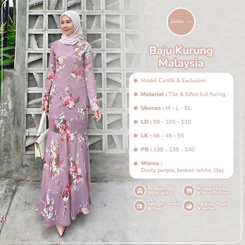 KODE Q34G Baju Kurung Melayu Malaysia Dress Kondangan Gamis Pesta Terbaru Dan Kekinian Wudhu Friendl