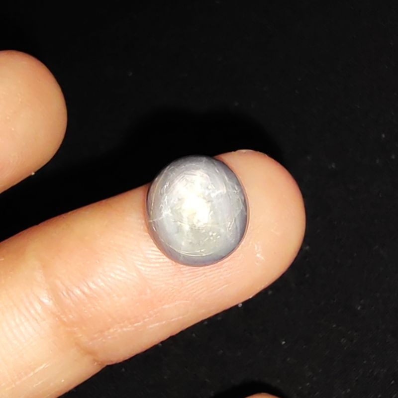 Batu Permata Natural Blue Star Safir - Star Sapphire Bulat Polos