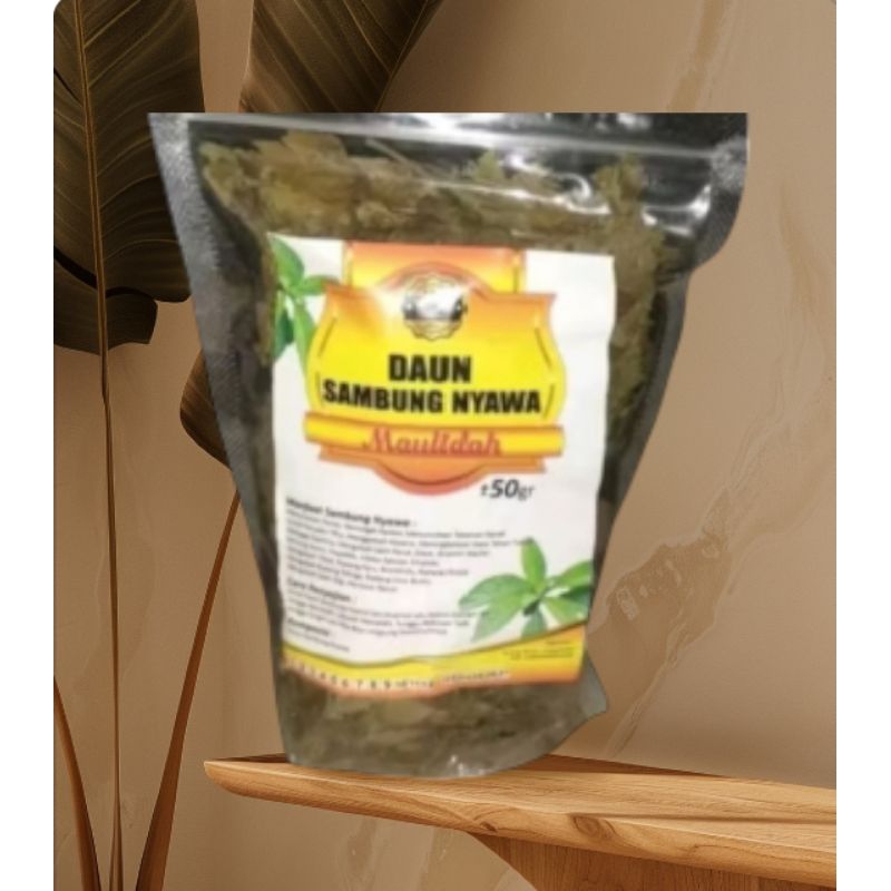 

Teh seduh/ rebus daun sambung nyawa //Teh herbal daun sambung nyawa isi 50 gram