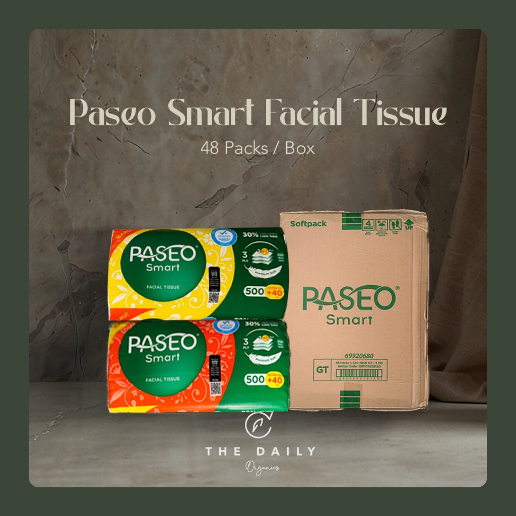 (Paket 1 Dus) Paseo Smart Facial Tissue - 48 Packs - Tissue - 1 Box