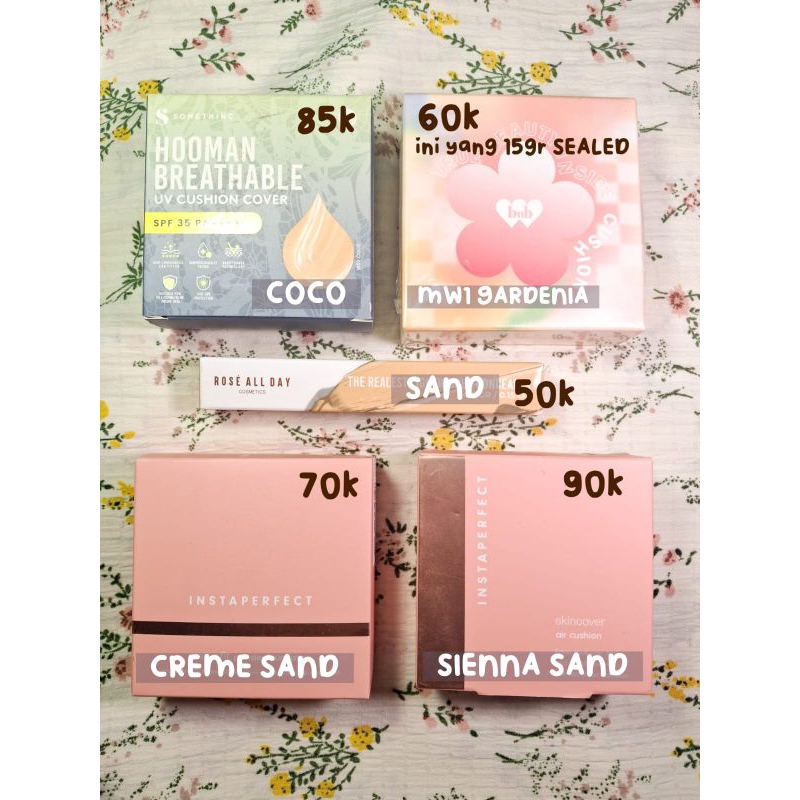 PRELOVED makeup cushion concealer powder foundi somethinc, instaperfect, rose all day