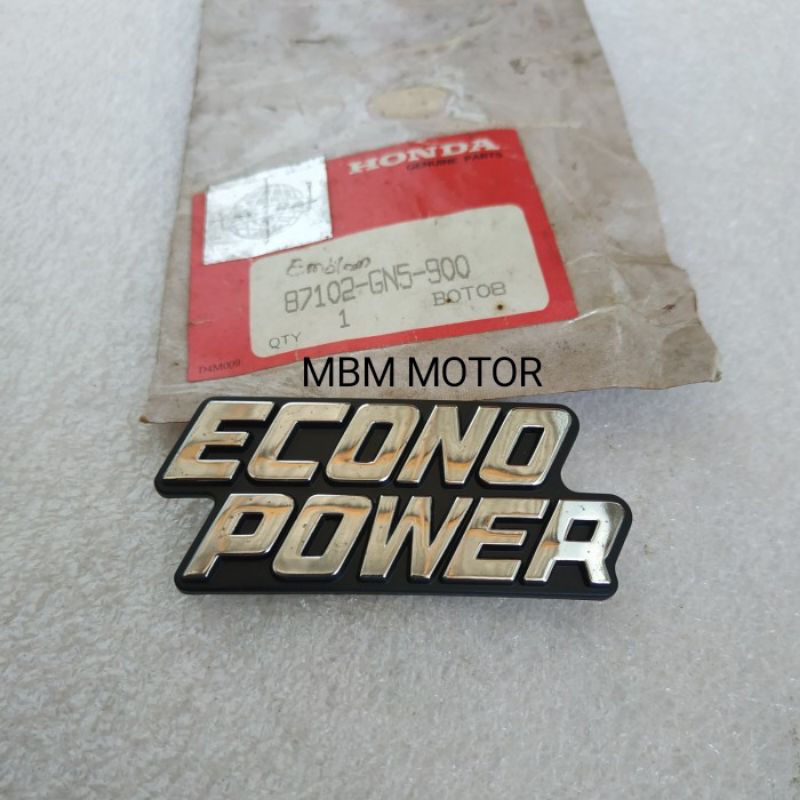 EMBLEM LOGO ECONO POWER LEGSHIEL SAYAP DEPAN HONDA ASTREA PRIMA ORI NOS ASTRA INTERNASIONAL 87102-GN