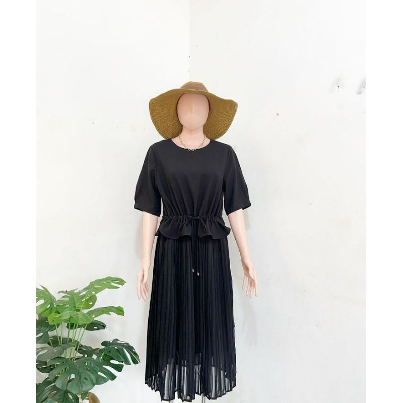 Dress Korean Style dress plisket cantik pl