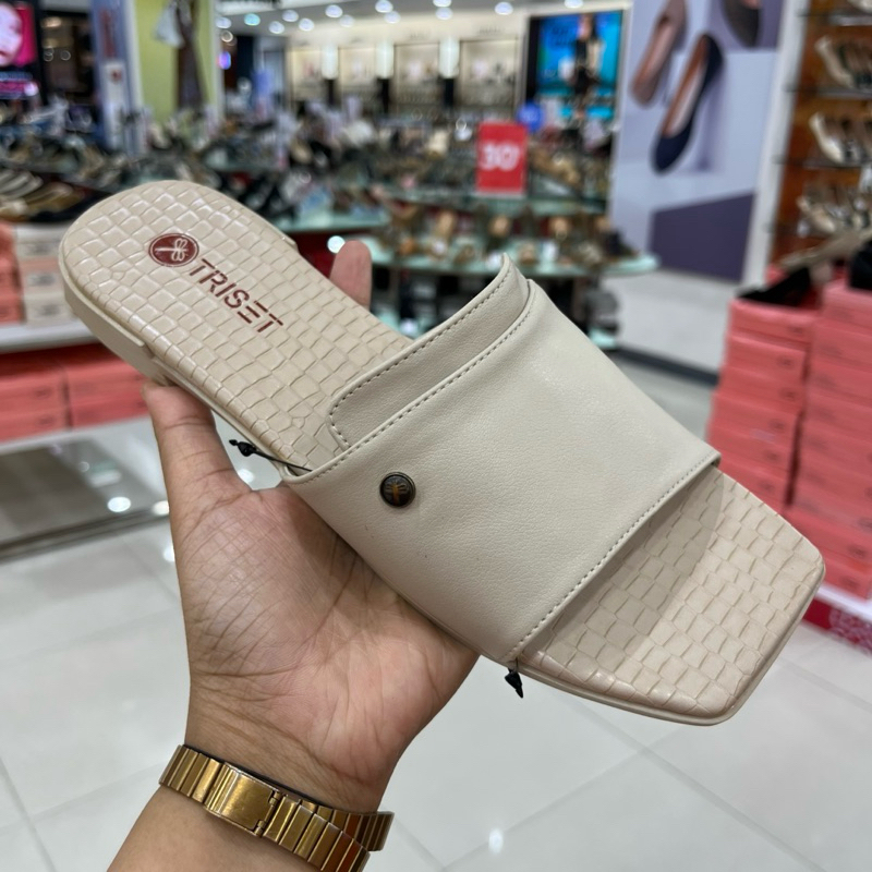 Sandal Slop Triset | Sandal flat wanita by Triset shoes bahan croco
