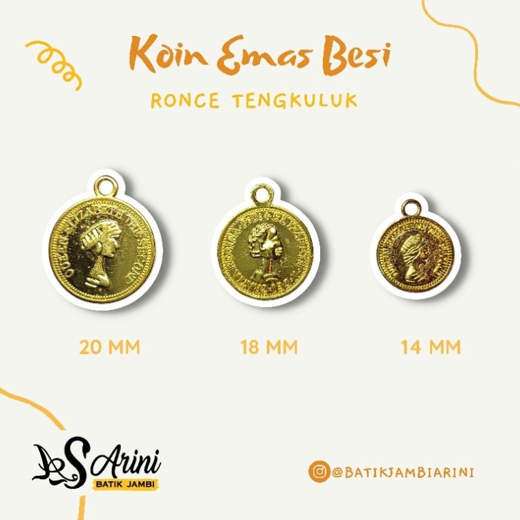 KODE M85J ARINIbatik  BONUS MANIK  Ronce  Koin Besi  Ibai Aksesoris Tengkuluk  Hiasan Tengkuluk Bati