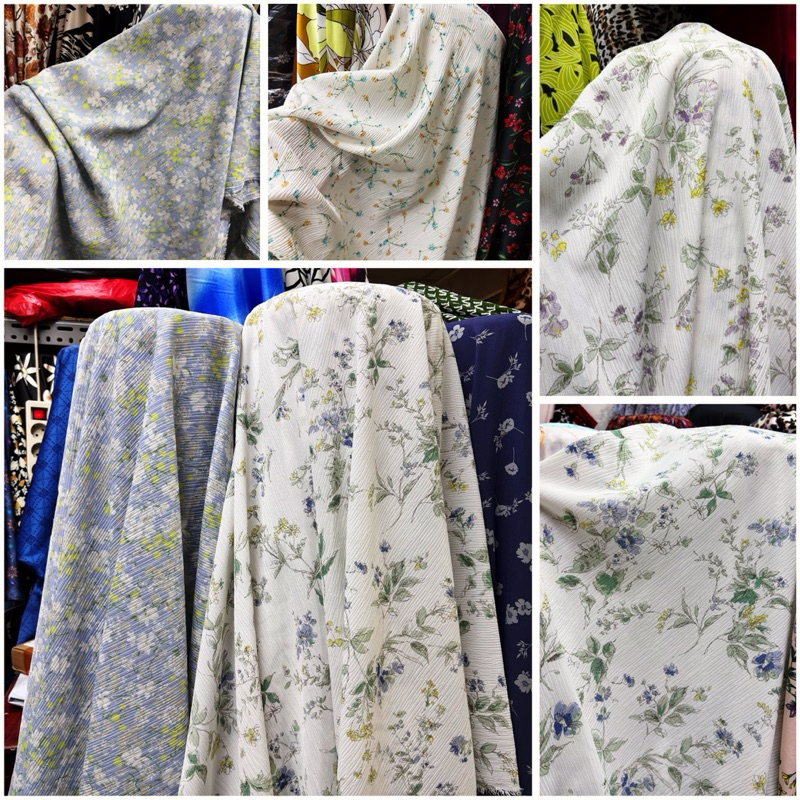 Kain Cringkel Motif Bunga Kecil - kain cringkel motif premium - kain cringkel motif bunga - kain cri