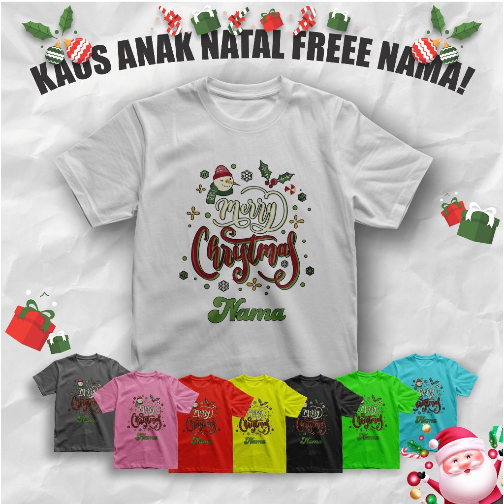 Kaos Baju anak natal FREE NAMA