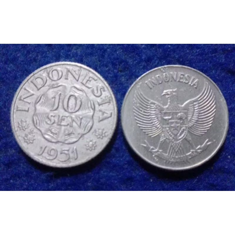 uang koin 10 sen silver