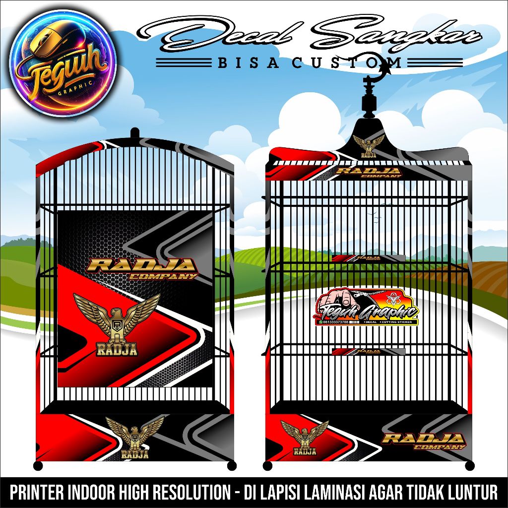 Stiker Sangkar Kotak Motif Radja Company