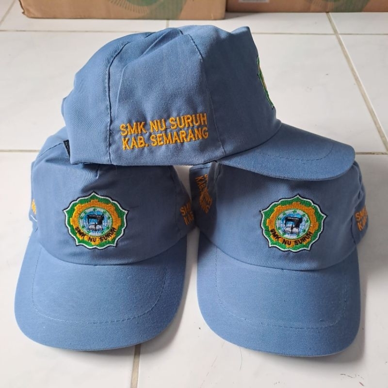 TOPI CUSTOM IDENTITAS SEKOLAH SD SMP SMA SMK TOPI SEKOLAH SERAGAM SEKOLAH NEGERI SWASTA LOGO BORDIR 