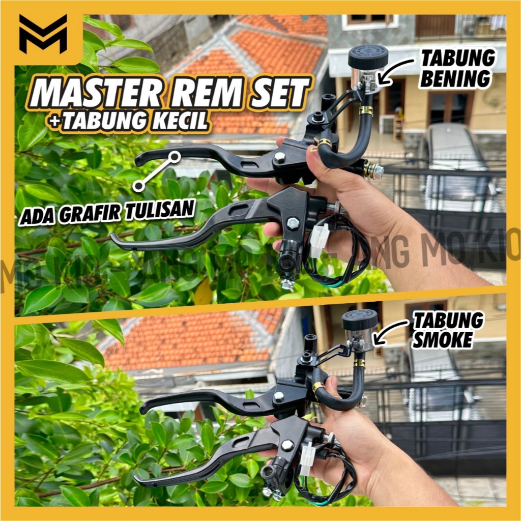 MASTER REM KANAN BOTOL MINYAK SMOKE KECIL PLUS KIRI SWITCH REM BISA KOPLING VARIASI TABUNG PISAH MIO