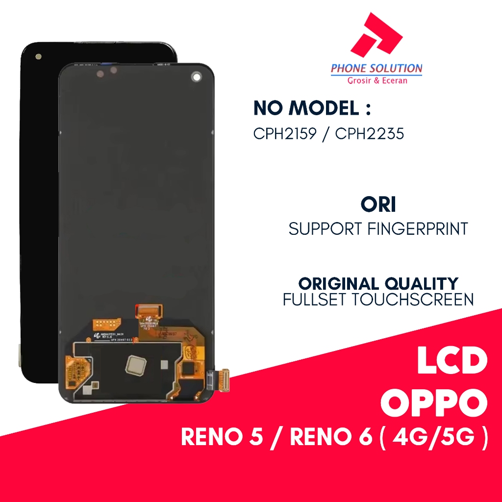 LCD Oppo Reno 5 / LCD Oppo Reno 6 ( 4G / 5G ) Original - Fingerprint Fullset - Garansi 1 Bulan