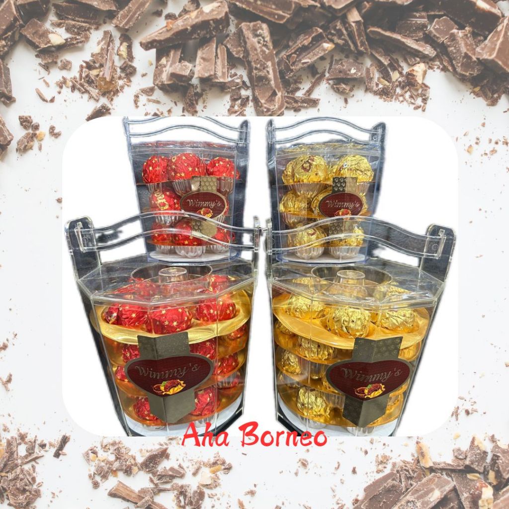 

Coklat Wimmy's Bentuk Hampers Untuk Natal / Imlek / Lebaran - Chocolate Balls With Crispy Rice