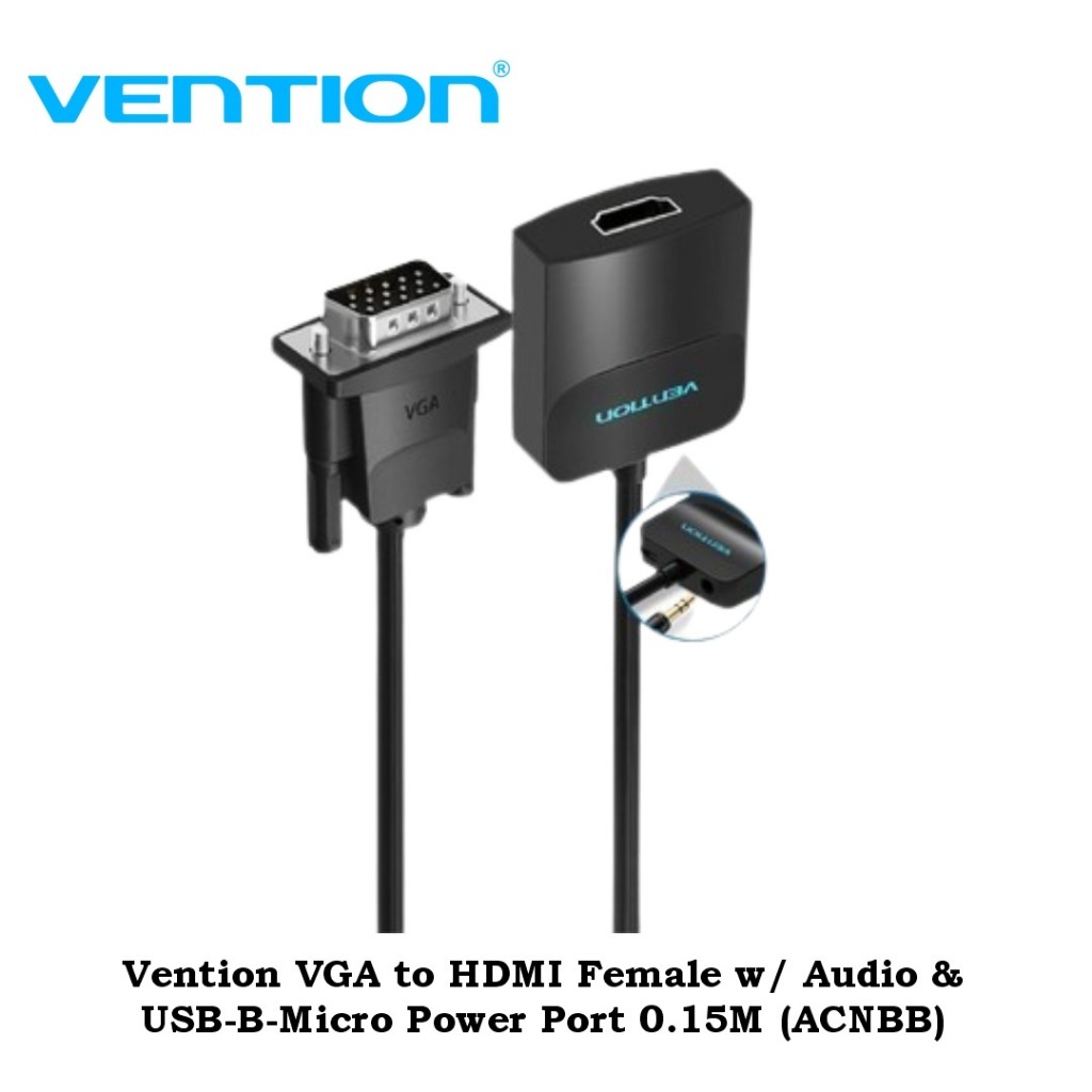 Vention VGA to HDMI Female w/ Audio & USB-B-Micro Power Port (ACNBB)