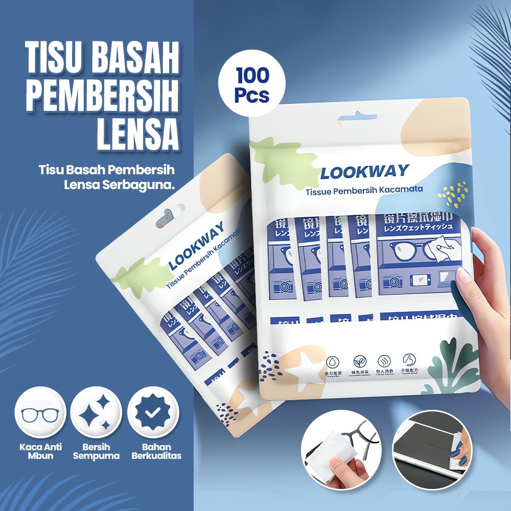 Tisu Basah Pembersih Kacamata Lap Penghilang Kotoran Layar Lensa Anti Embun