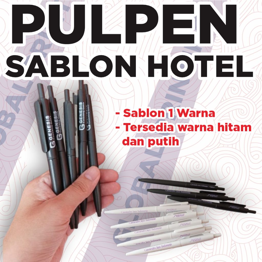 

Pulpen Sablon Hotel Amenities Custom Murah