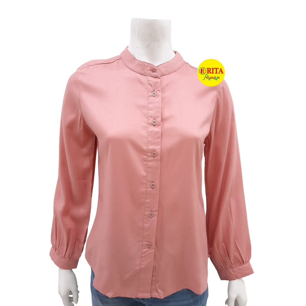 SEKIDO ATIRA Kemeja Polos Lengan Panjang Wanita Atasan Wanita Pakaian Wanita Terbaru