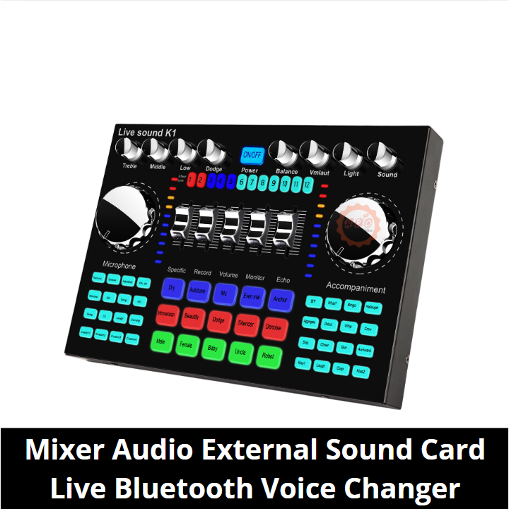 Mixer Audio External Sound Card Live Bluetooth Voice Changer