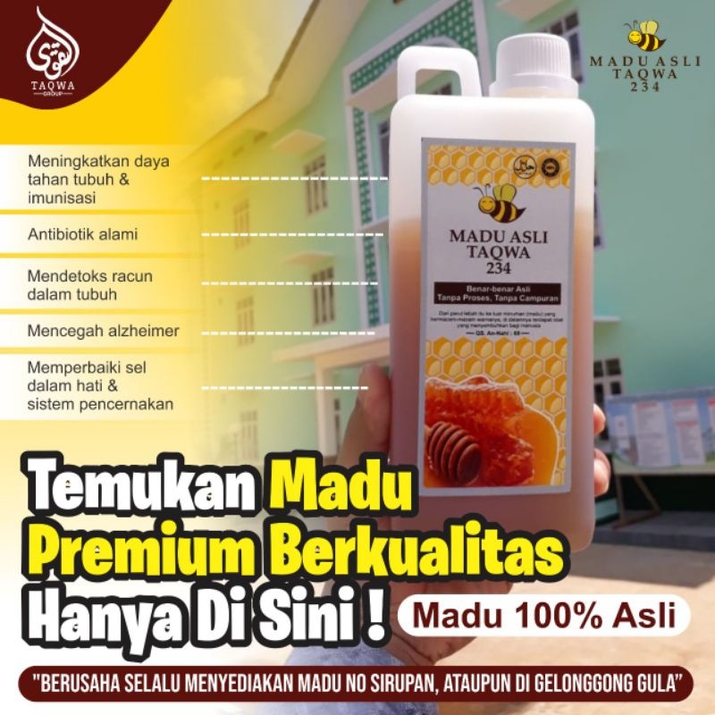 

MADU ASLI TAQWA 234 Original 100% Asli Ukuran 1 kg Tanpa Campuran Proses Steril
