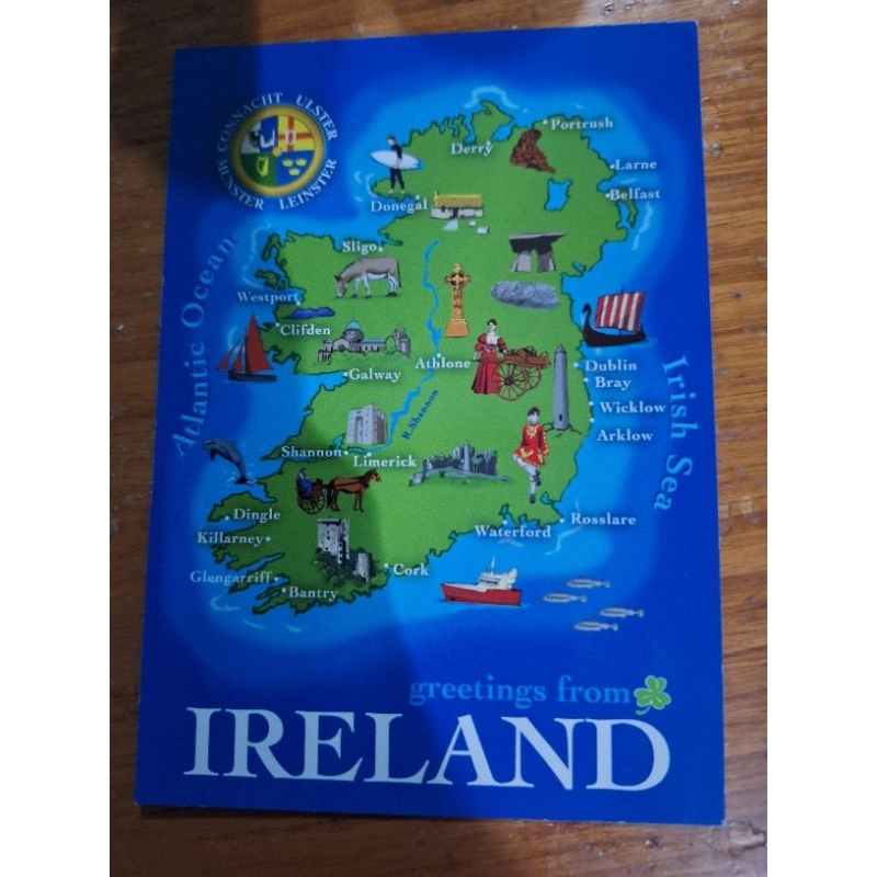 

kartu pos peta irlandia/ireland map postcard