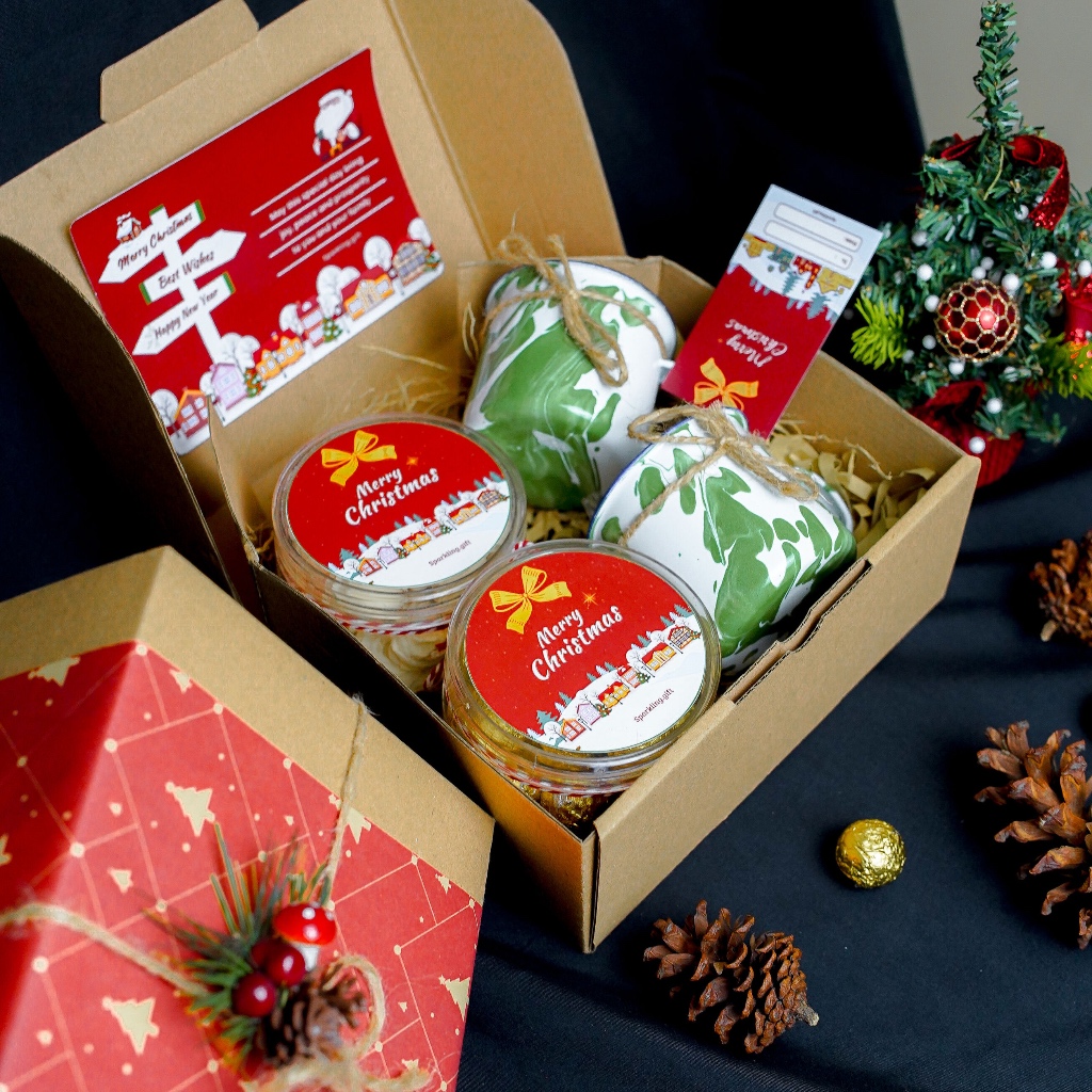 

DYNA Hampers Merry Chrismas Mewah / Parsel Natal aestetic/ Chrismas Gift Box Premium / Hadiah Xmas cookies / Parcel Natal Keranjang Unik
