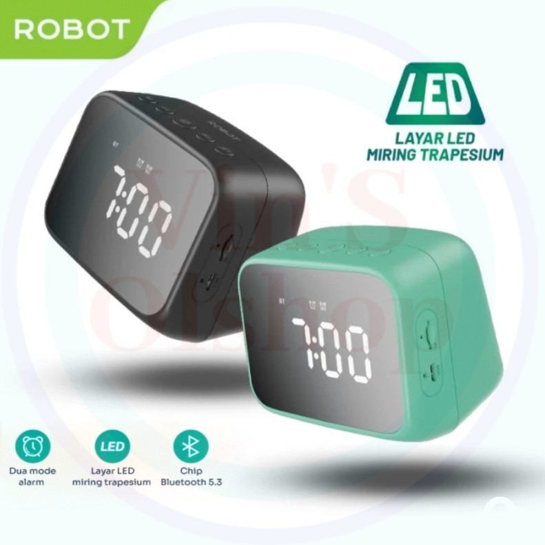 Speaker Bluetooth Robot RB170 Speaker Dan Jam digital/ Alarm
