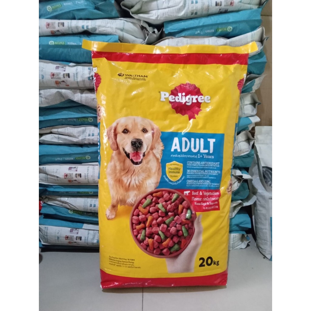 Makanan Anjing Dog Food Pedigree Adult Beef & Vegetables 20kg / Dog food 20 kg