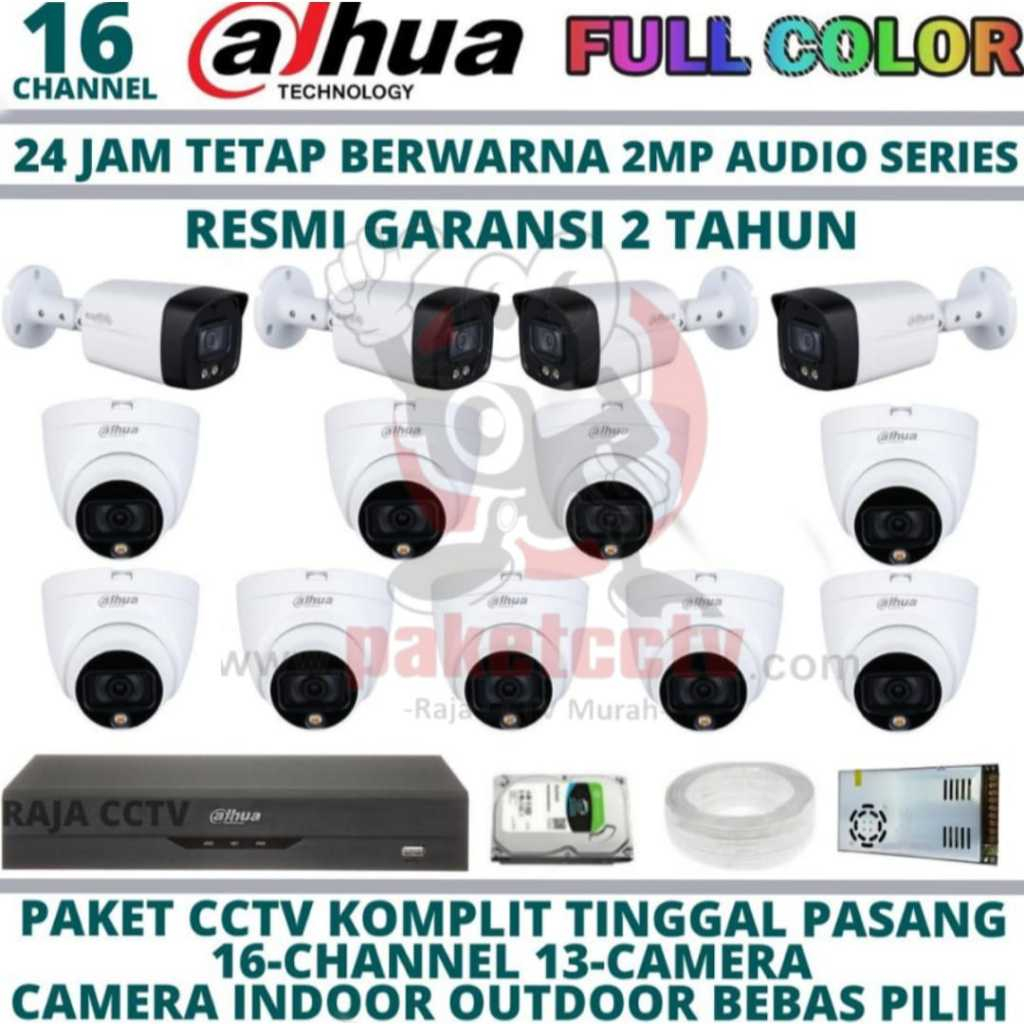 PAKET CCTV D@HUA 2MP 13CAMERA COLORVU CAMERA CCTV